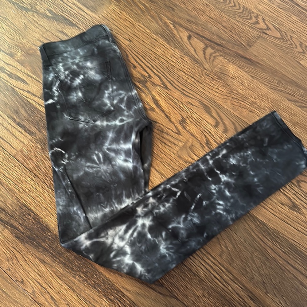 Hudson Jeans, Midrise Skinny, Grey/Black & White Tye Dye, Size 26